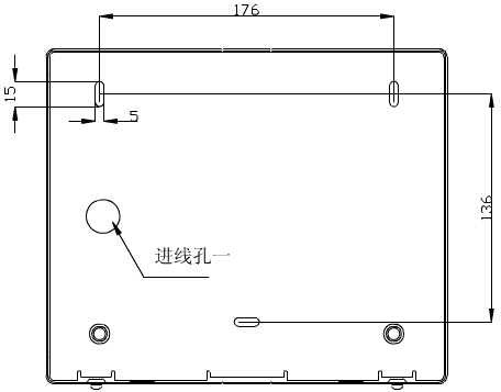 轉(zhuǎn)換開關(guān)采用壁掛式安裝，安裝孔位置和安裝孔距